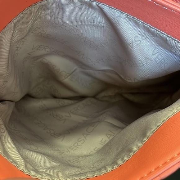 Versace Jeans Pink Leather Shoulder Bag Quilted Front Silver Locking Clasp Purse - Picture 13 of 15